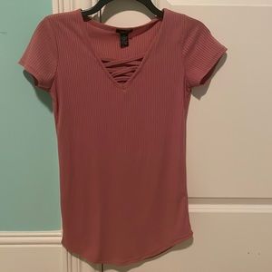 Mauve Criss Cross Top